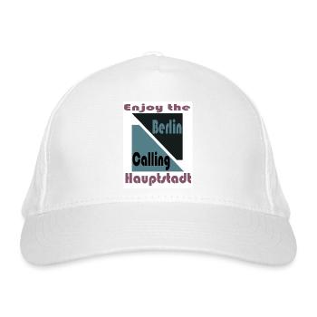 Berlin Calling - Enjoy the Hauptstadt - Bio-Baseballkappe - Weiß - Vorne