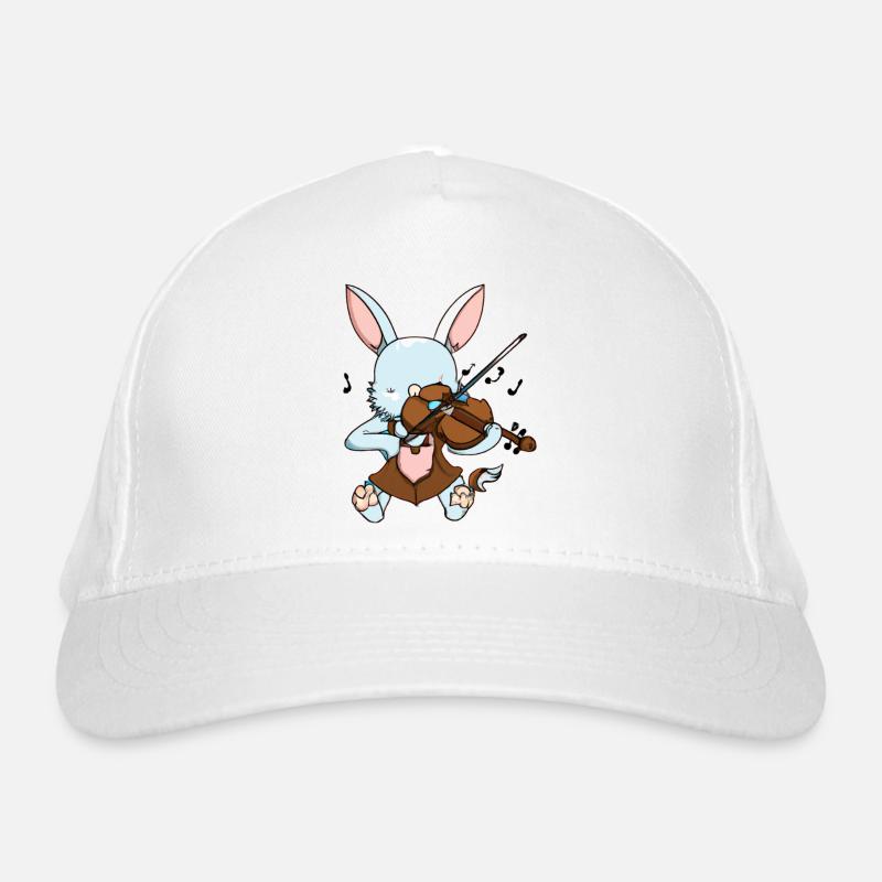 Un lapin joue du violon Casquette classique bio