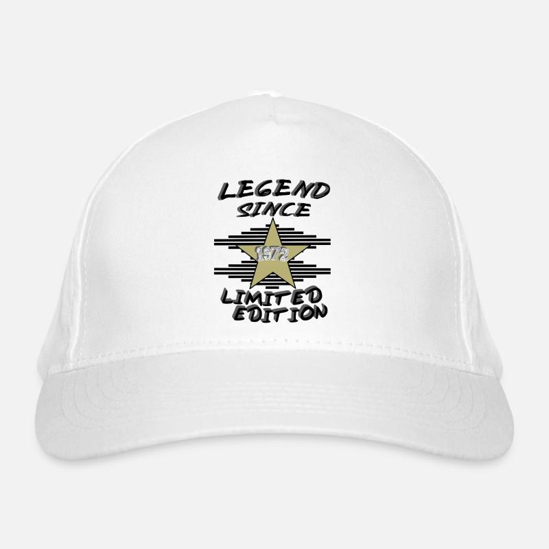 LEGEND SINCE 1972, wahre Legenden - Bio-Baseballkappe - Weiß