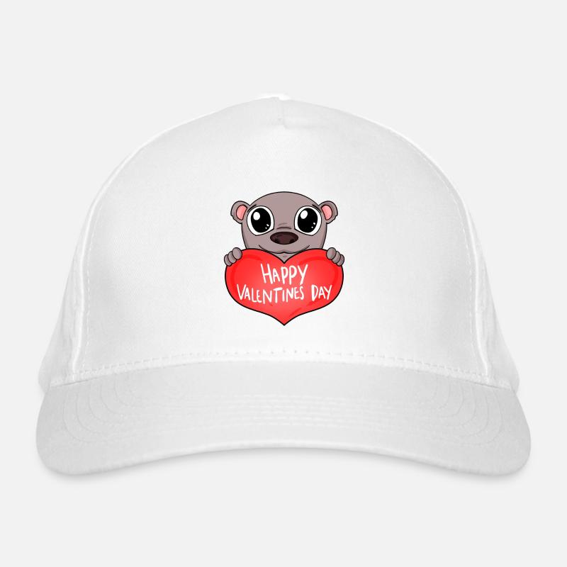 Valentinstag Herz Bär Bio-Baseballkappe