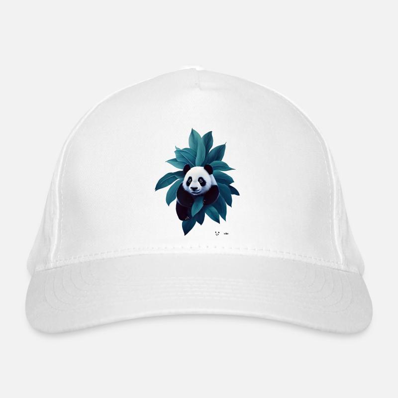 PANDAmonium Bamboo Leaf - Organic Baseball Cap - white