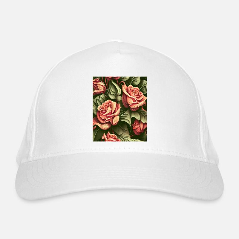 Intruiging Roses Pattern Organic Baseball Cap