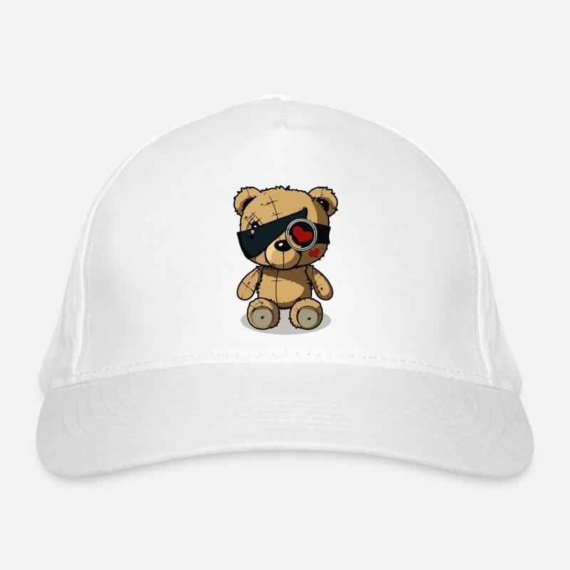 Eye patch cute bear Organic Baseball Cap