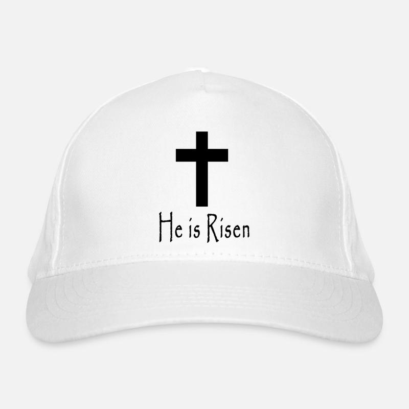 He is Risen - Christian Bio-Baseballkappe
