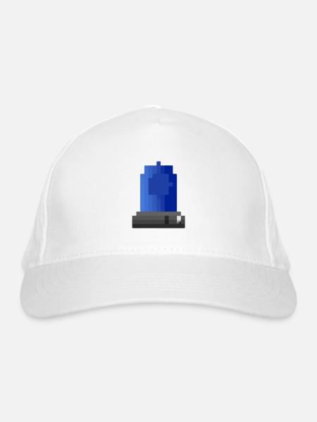 Blaulicht Sirene Pixelkunst - Bio-Baseballkappe - Weiß