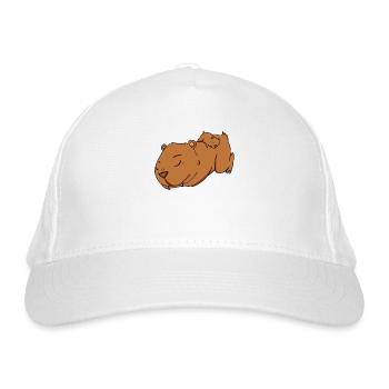 Familie - Capybara mit Baby Capybara - Bio-Baseballkappe - Weiß - Vorne