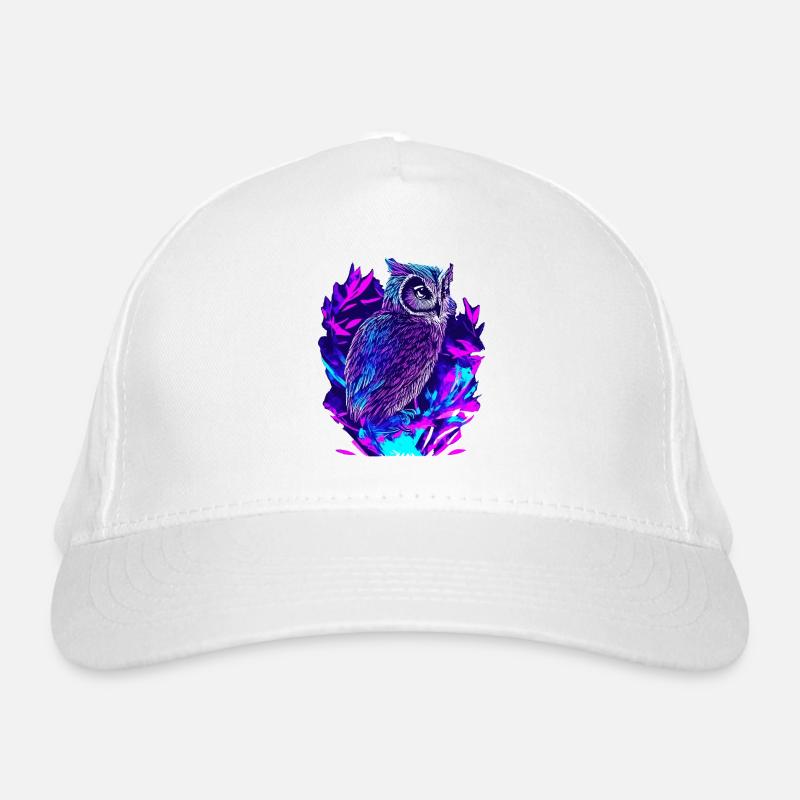 Neon Eule Psychedelische Eulen Kunst Bio-Baseballkappe