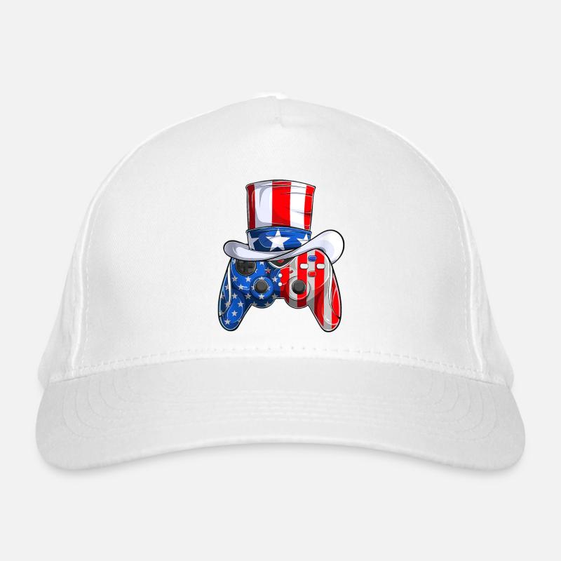 Video Game 4th of July controller American flag Bio-Baseballkappe
