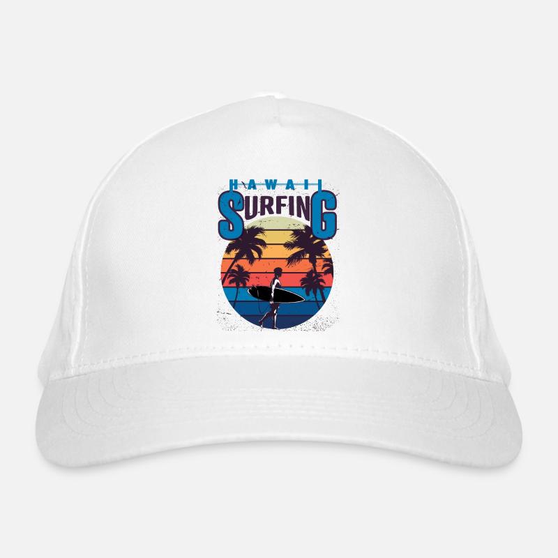 hawaii surfing summertime beach Organic Baseball Cap