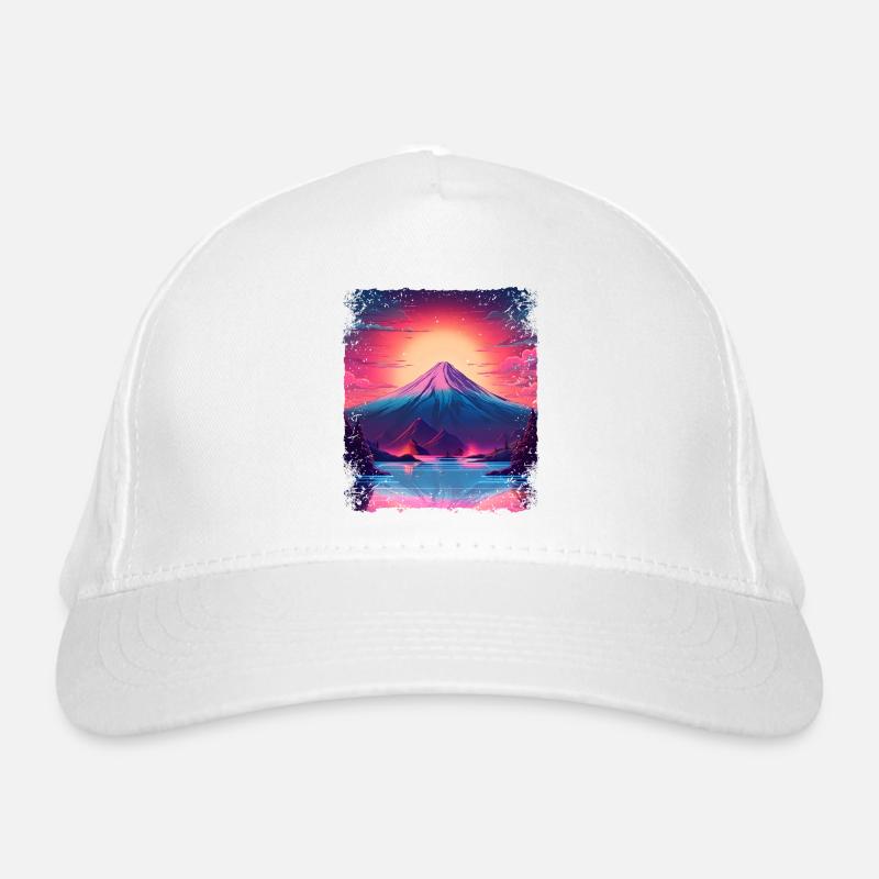 Mount Fuji Sight Ästhetischer japanischer Dampfwellenvulkan Bio-Baseballkappe