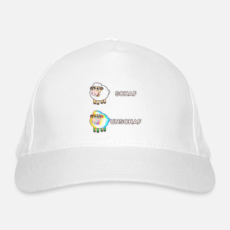 Schaf und Unschaf Bio-Baseballkappe
