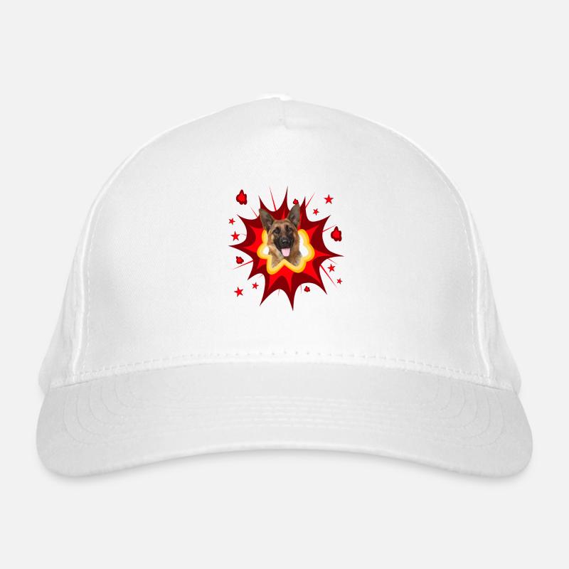 Comic Hund Design - Pow - Schäferhund Bio-Baseballkappe