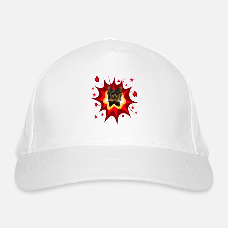 Conception de chien de bande dessinée - Pow - Yorkshire Terrier Casquette classique bio