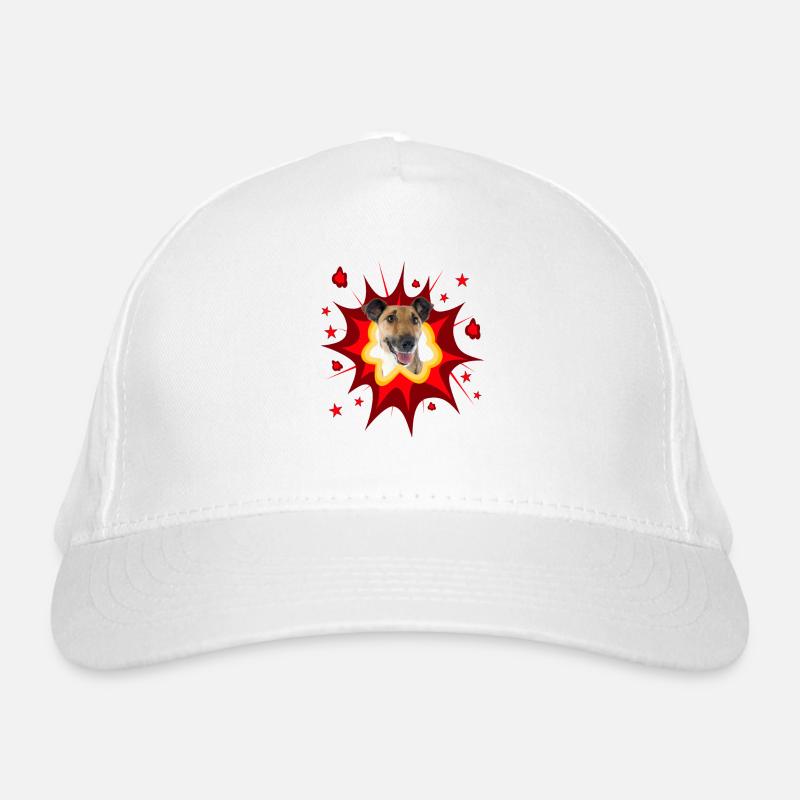 Comic Hund Design - Pow - Foxterrier Bio-Baseballkappe