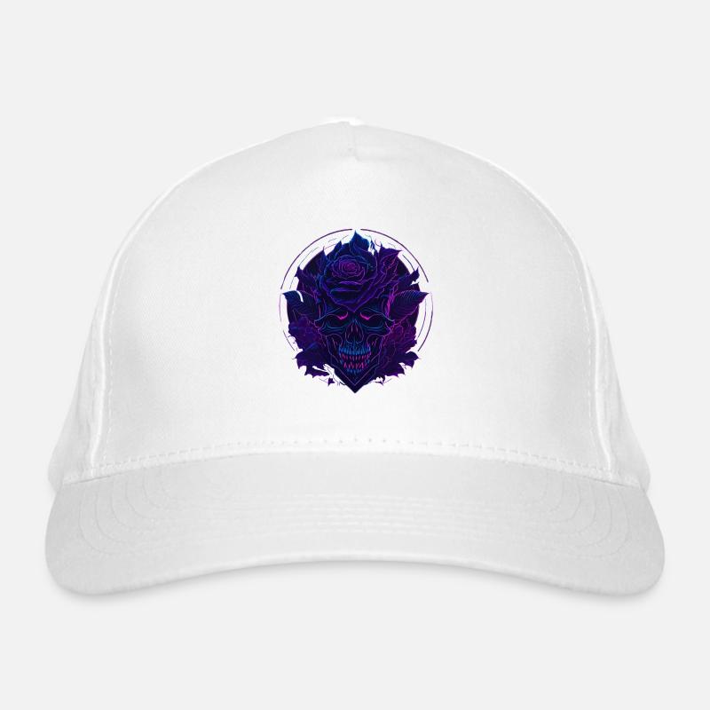 Neon Roses Skull EDM Casquette classique bio