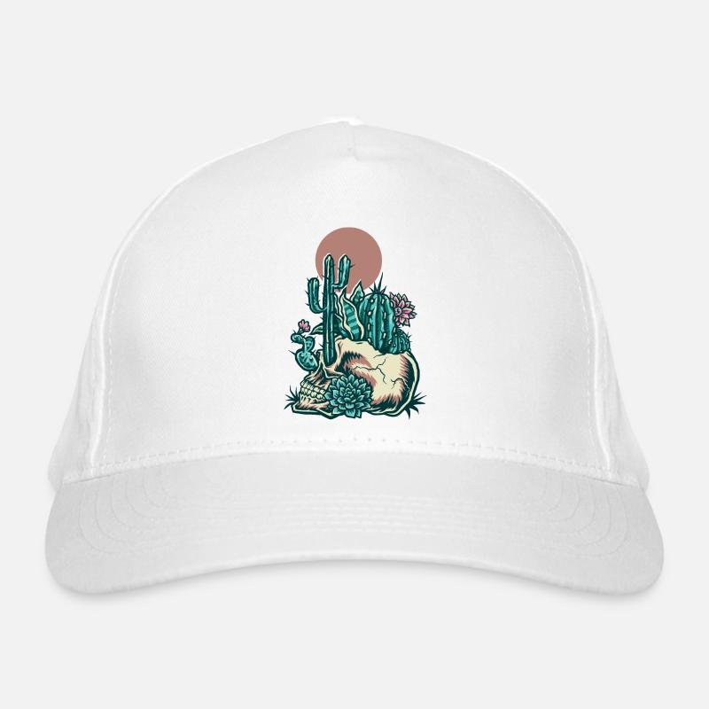 Skull with cactus Organic Baseball Cap