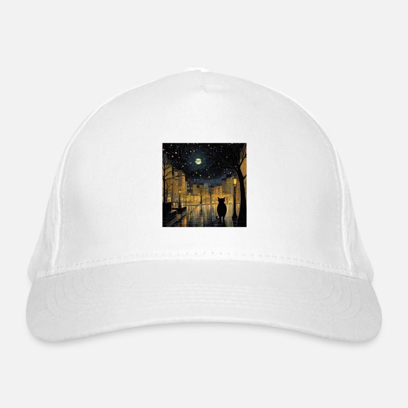 Gustav Klimt Inspired Cat Artwork Organic Baseball Cap