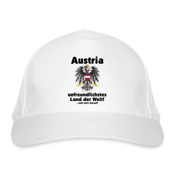 Österreich das unfreundlichste Land der Welt - Bio-Baseballkappe - Weiß - Vorne