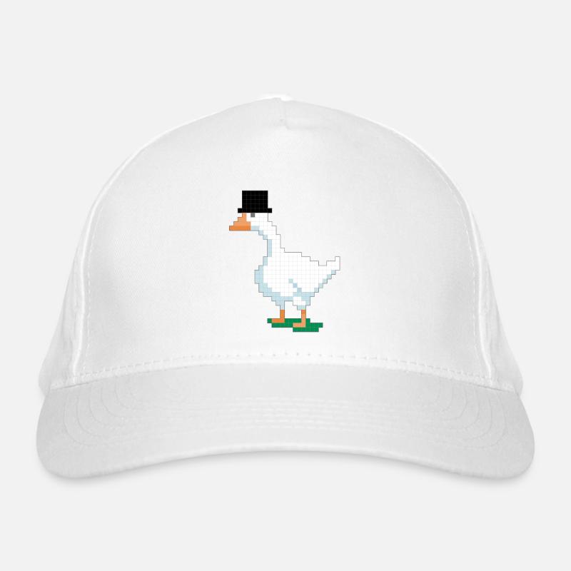 Duck with pixelated top hat Organic Baseball Cap