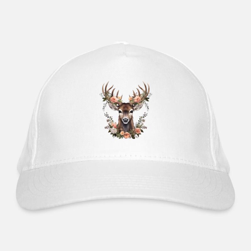 Remplacement Dirndl Cerf Bois Cerf Fleurs Dames Casquette classique bio