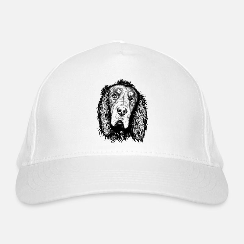 Gordon Setter Portrait Bleu - Casquette classique bio - blanc