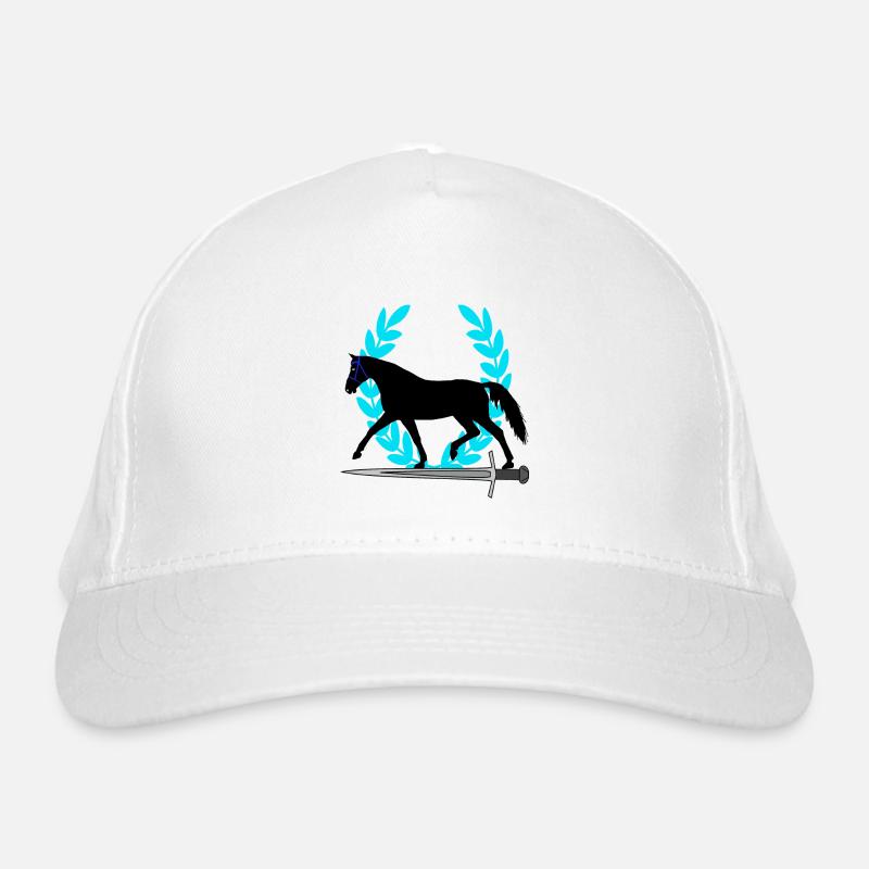 Horse Sword Laurel Wreath Gift Idea Hero Organic Baseball Cap