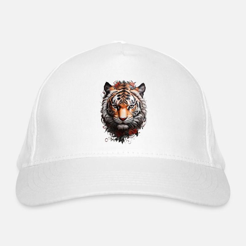 Tiger Head Powerful Tiger Tribal Tattoo Organic Baseball Cap