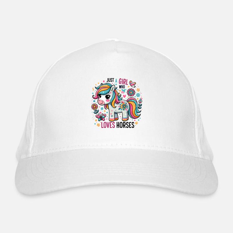 Pferdeliebhaber Geschenk Nur ein Mädchen, das Pferde liebt Bio-Baseballkappe
