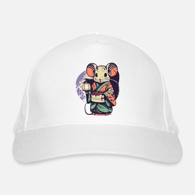 Mouse in kimono Organic Baseball Cap
