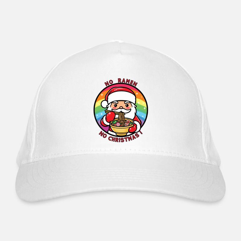 Père Noël mangeant des ramen, pas de ramen pas de Noël Casquette classique bio