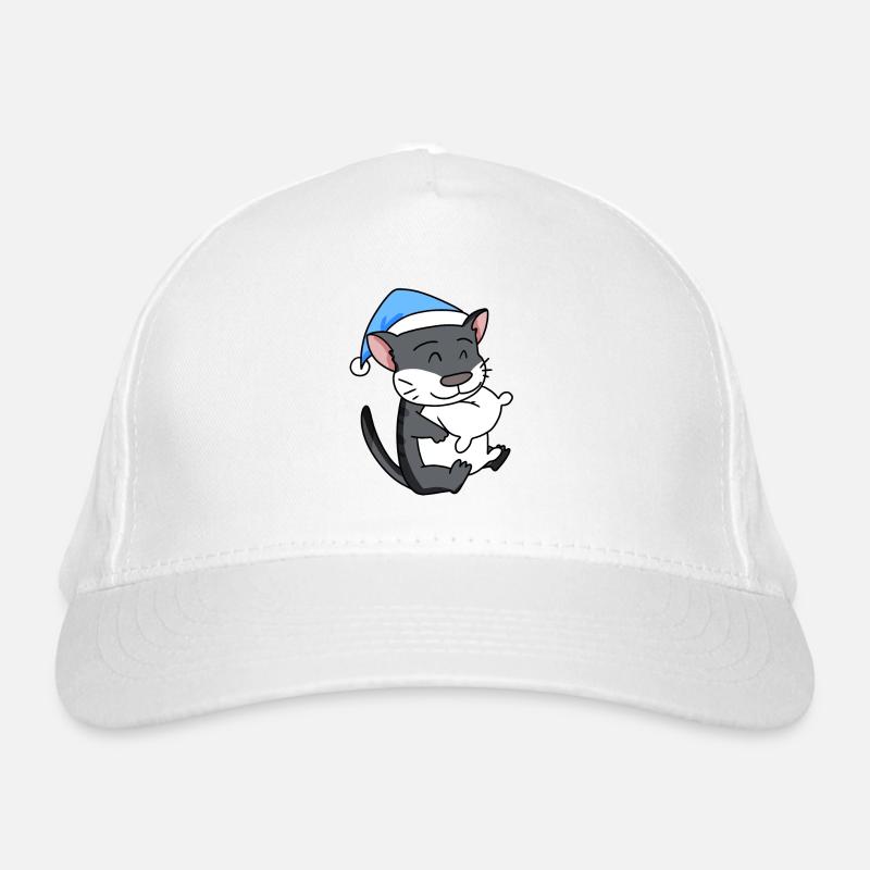 Dormir fatigué - Chat avec oreiller et bonnet somnolent Casquette classique bio