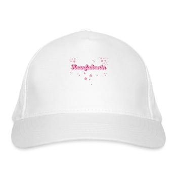 Baustelle Abschluss-Geschenk Kranfahrerin - Bio-Baseballkappe - Weiß - Vorne