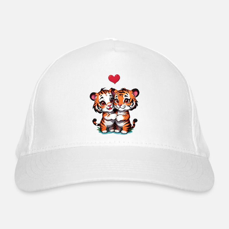 Verschenke diese süßen Tiger zum Valentinstag Bio-Baseballkappe