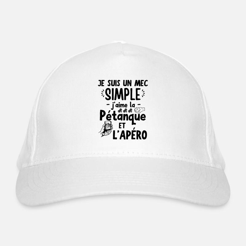 Mec simple apéro apéritif pétanque Casquette classique bio