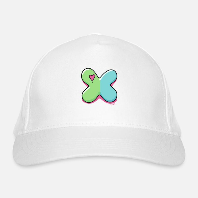 Markiere ein X, wenn du Herzen liebst Bio-Baseballkappe