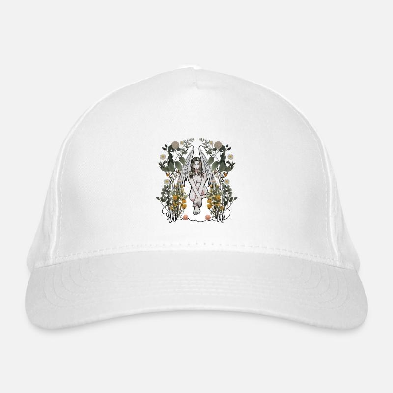 Ange Nature Fleurs Flore Botanique Printemps Rétro Casquette classique bio