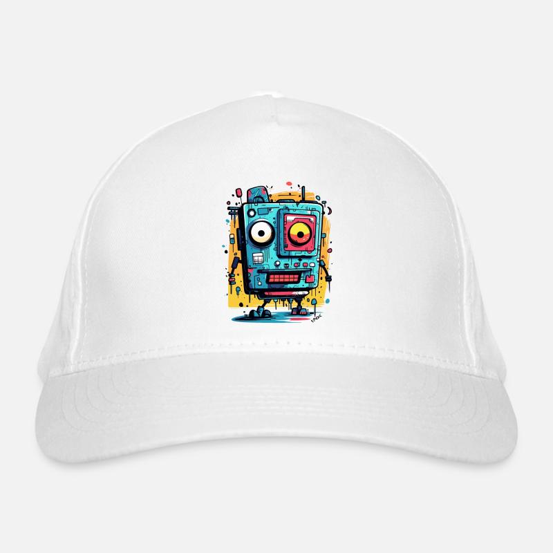 Artistic Crypto Punk Cartoon Robot Organic Baseball Cap