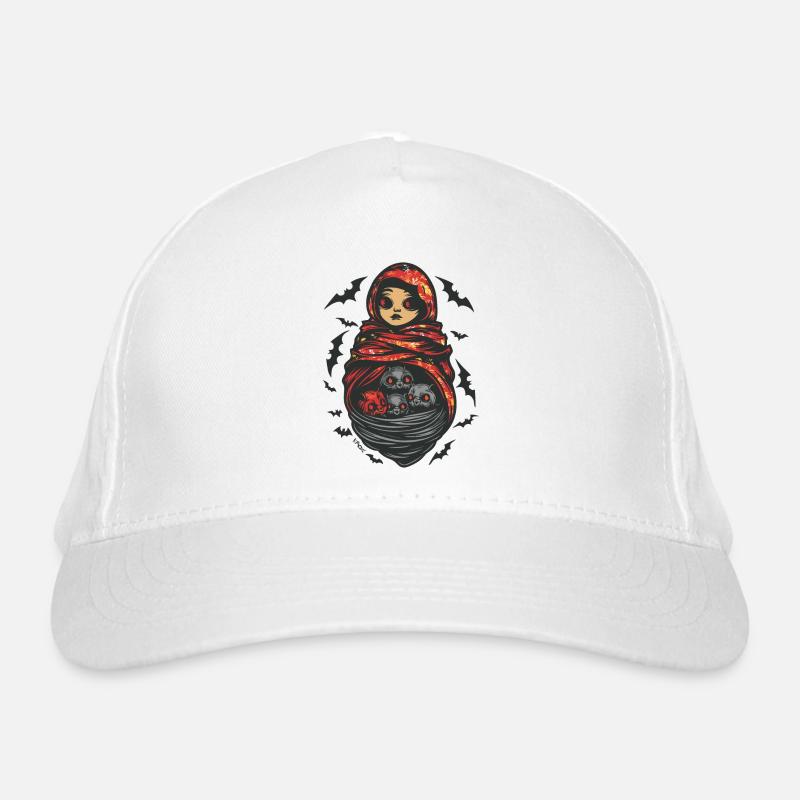 Babushka and Bats: Horror Matryoshka Organic Baseball Cap