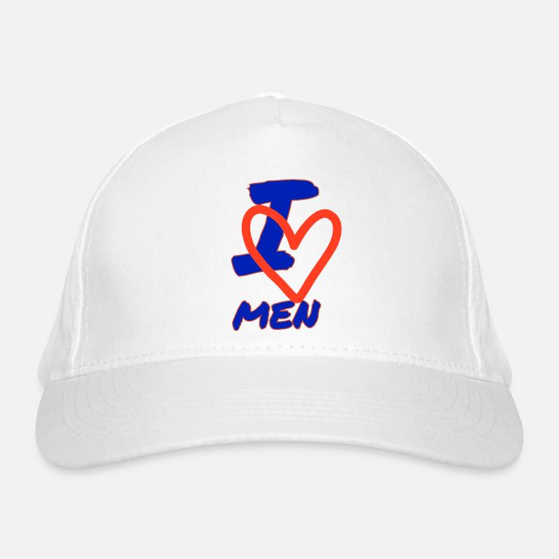 I love men - Organic Baseball Cap - white