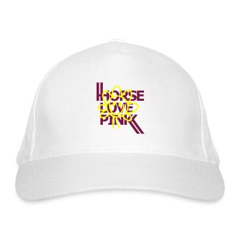 HORSE LOVE PINK SMILE - Bio-Baseballkappe - Weiß - Vorne