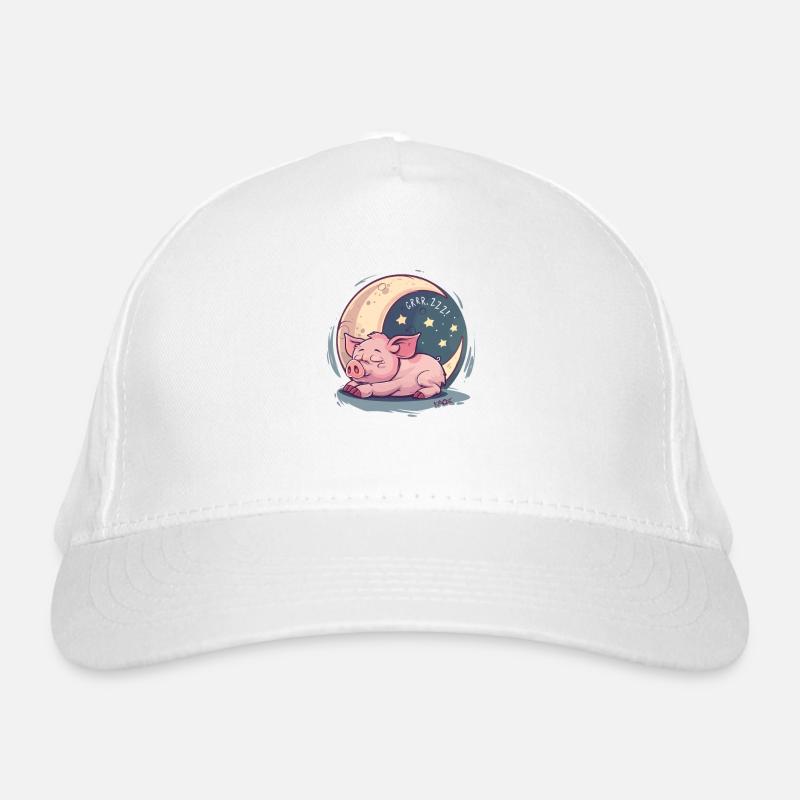Des étoiles, de la lune et un cochon endormi Casquette classique bio