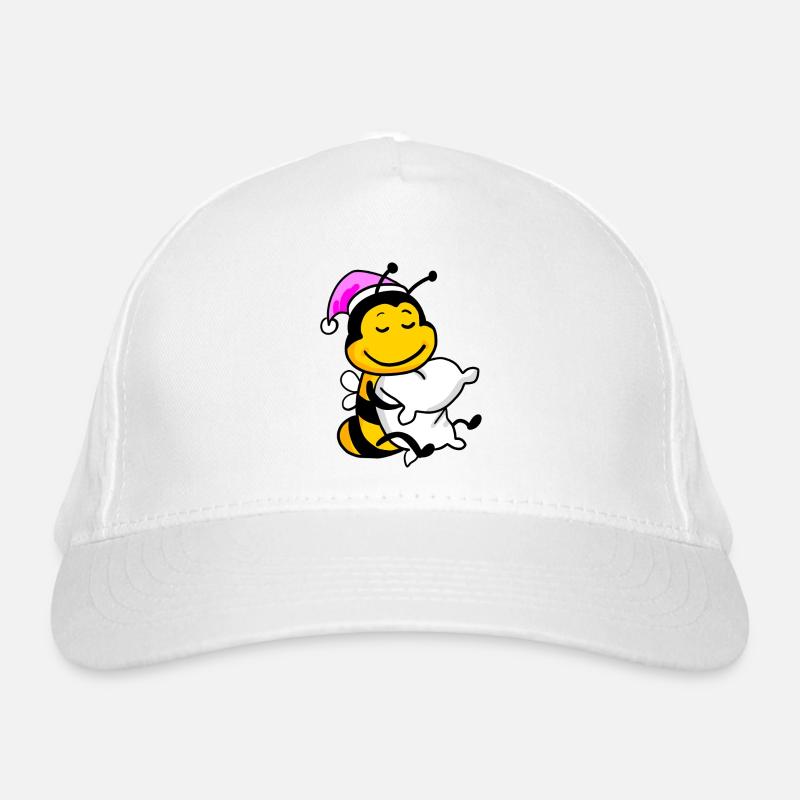 Biene Müde Ausschlafen Schlafen Mädchen Bio-Baseballkappe