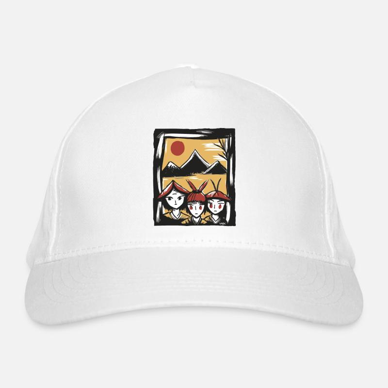 Trois mignons riziculteurs sous le soleil japonais Casquette classique bio