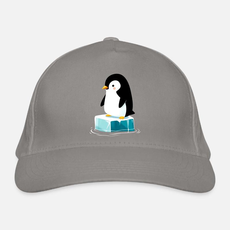 Kleiner Pinguin auf Eisblock Bio-Baseballkappe