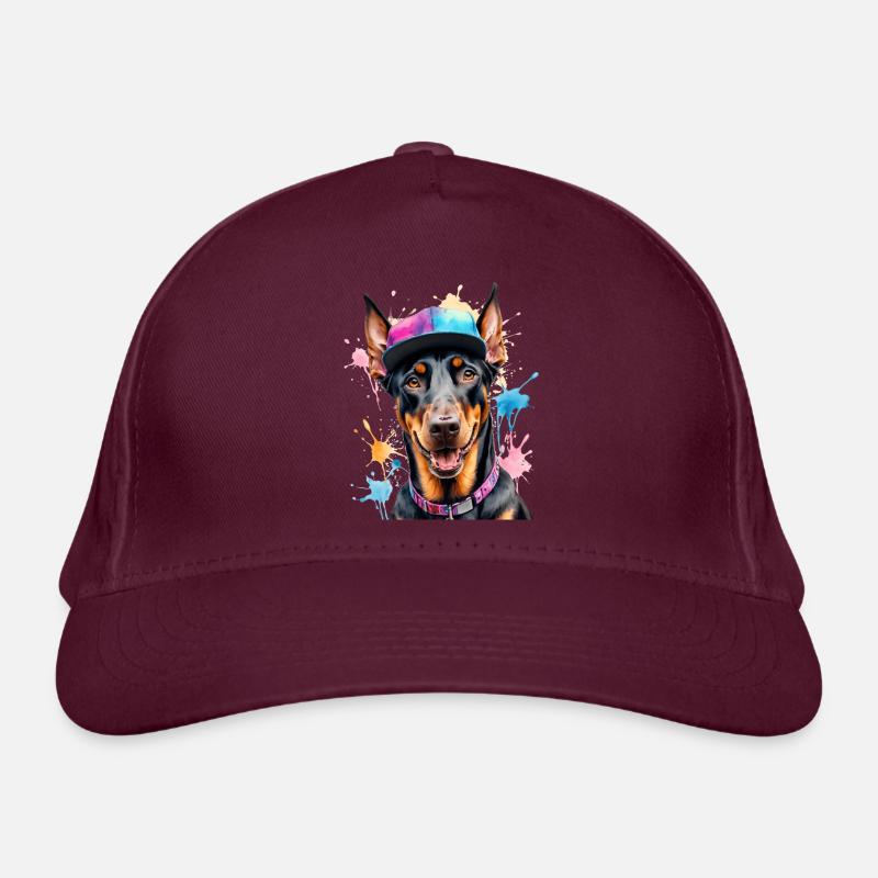 Doberman Snapback Cap Dog Funny Design Print Organic Baseball Cap
