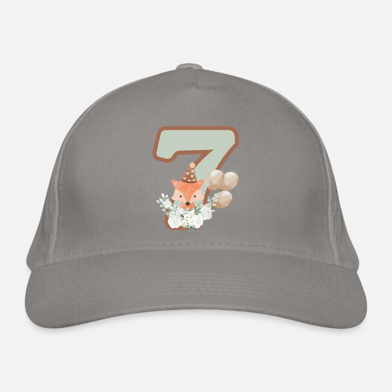 7e anniversaire renard fleurs Casquette classique bio