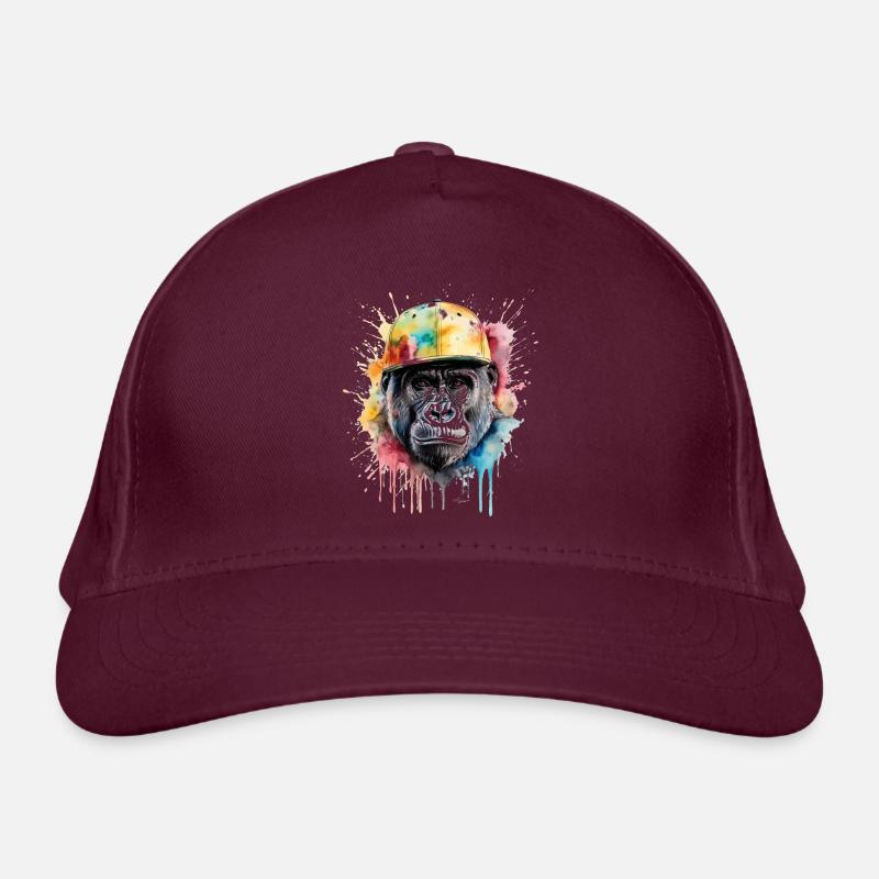 Gorilla Snapback Cap Monkey Cool Animal Design Print Casquette classique bio