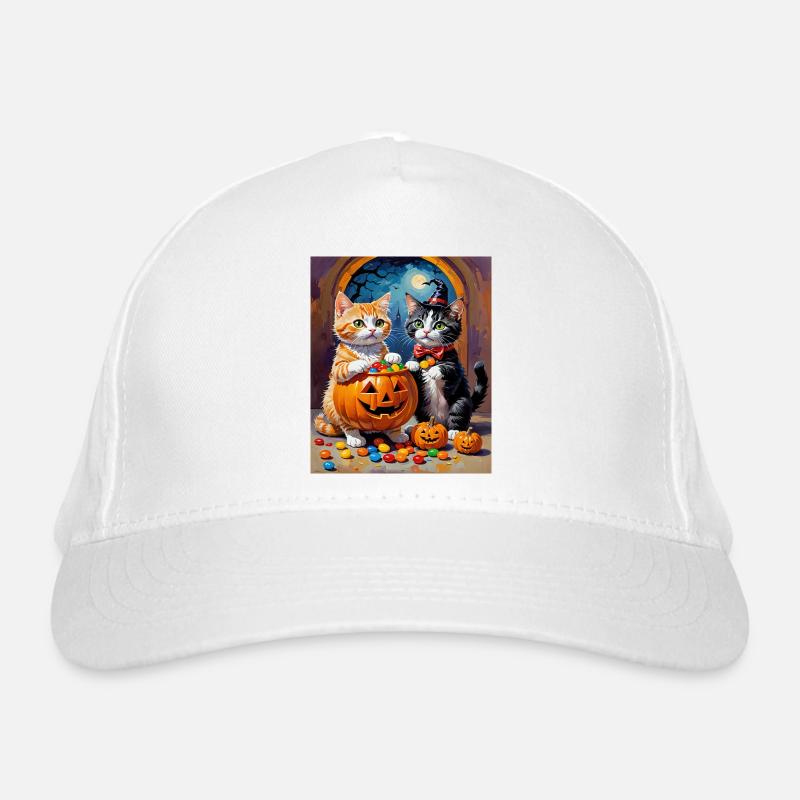 Halloween Chaton Candy Night Halloween Casquette classique bio