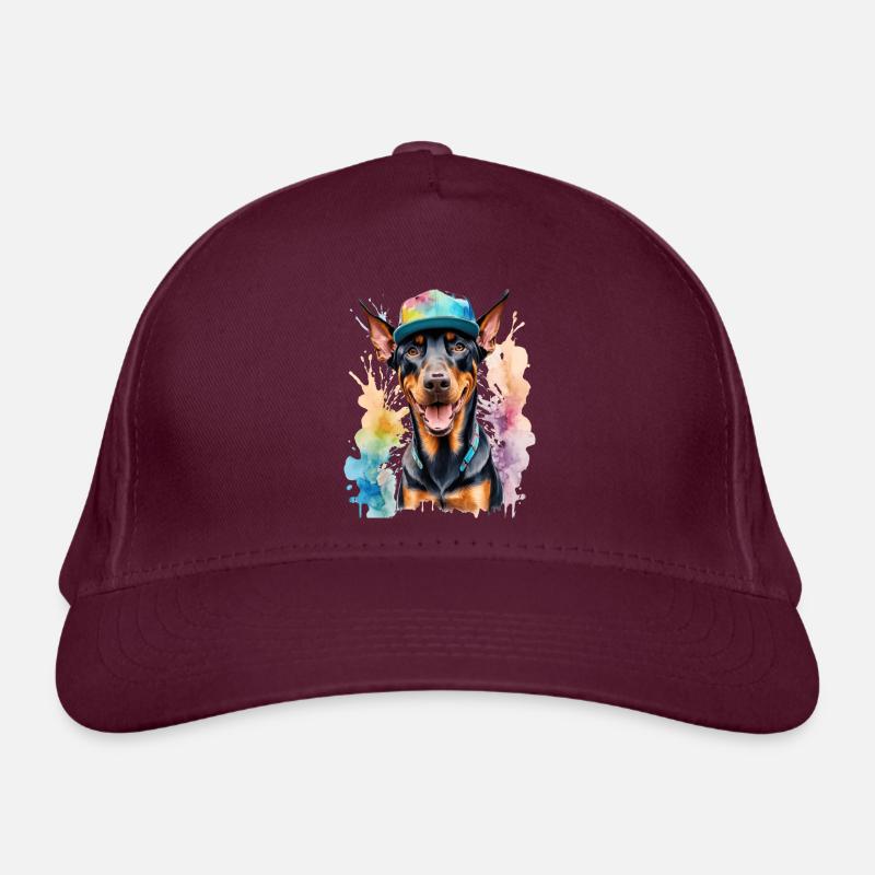 Dobermann Snapback Cap Hund Lustig Design Print Bio-Baseballkappe