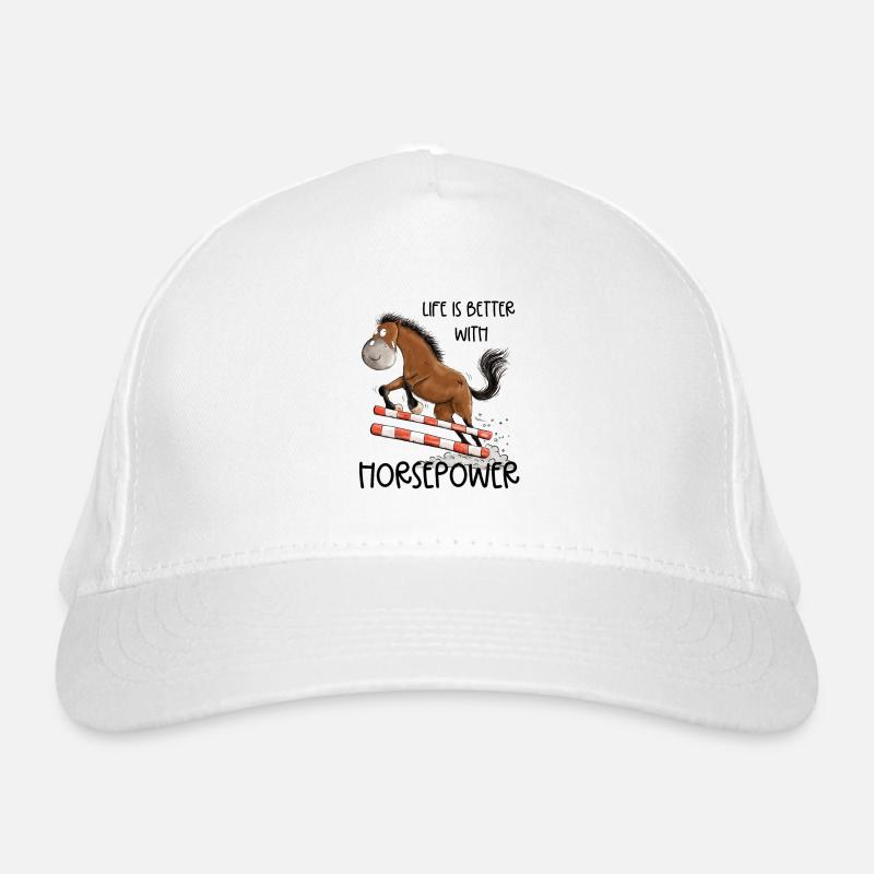 Witziges Springpferd Springreiten Tunier Pferd Bio-Baseballkappe
